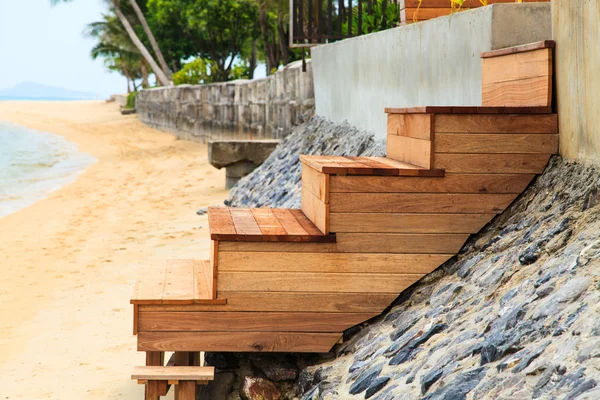 Outdoor wood stairs