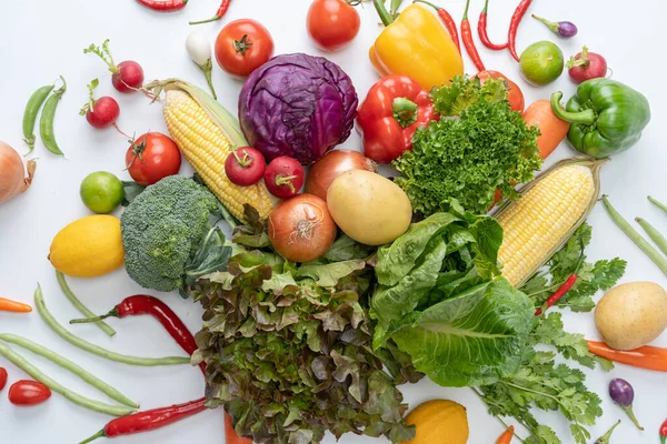 Variedade Vegetais Frescos Composição Com Vegetais Orgânicos Uma Dieta Desintoxicação — Fotografia de Stock