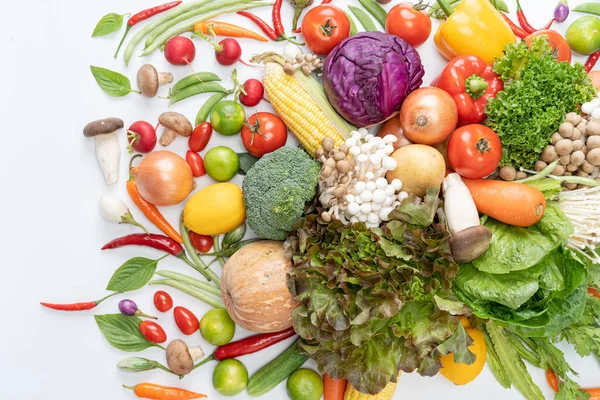 Variedade Vegetais Frescos Composição Com Vegetais Orgânicos Uma Dieta Desintoxicação — Fotografia de Stock