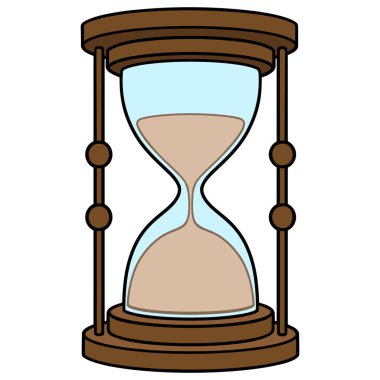 Kum Saati - Bir kum saatinin çizgi film çizimi.