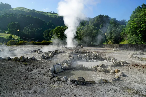Geotermical Heat Field Used Cooking Furnas — Stock Photo, Image