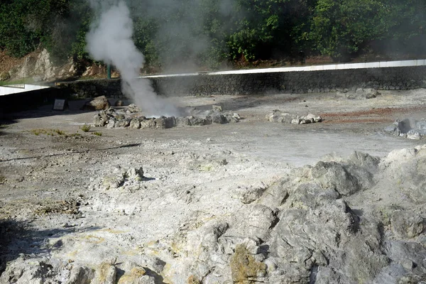 Forró Vulkanikus Gőz Azori Szigeteken — Stock Fotó