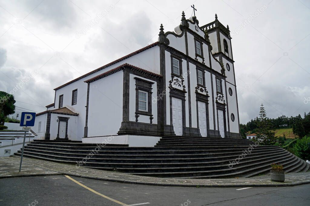 traditional church on the azores island sao miguel