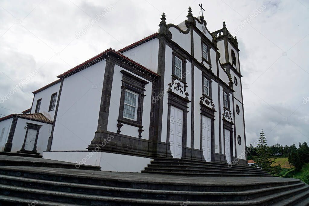 traditional church on the azores island sao miguel