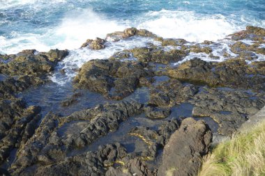 Sao Miguel adasının vahşi kıyıları. 