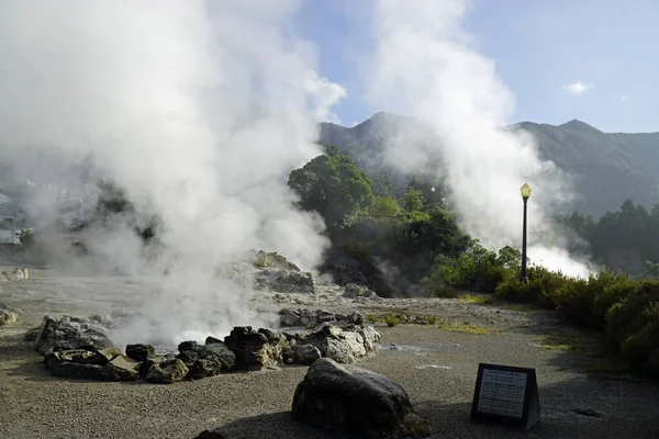 Campo Calor Geotermal Usado Para Cozinhar Furnas — Fotografia de Stock