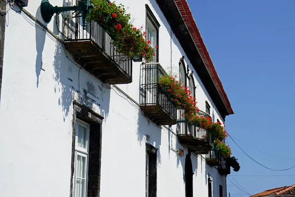 Traditionell Byggnadsstil Azoresöarna Med Svart Lavasten — Stockfoto