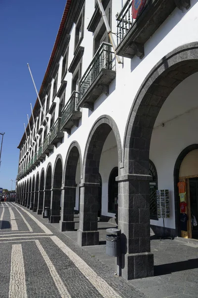 Arquitetura Arcada Moderna Ponta Delgada Nos Açores — Fotografia de Stock