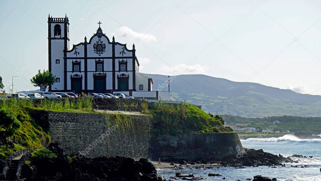 traditional church on the azores island sao miguel