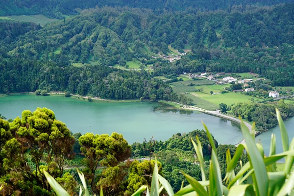 Grüner Und Blauer See Cidade Auf Den Azoren — Stockfoto
