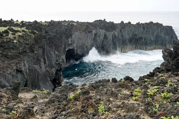 Áspero Selvagem Nord Costa Azores Ilha São Miguel — Fotografia de Stock