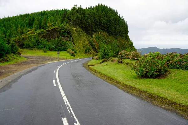 Strada Pubblica Sulle Azzorre Isola Sao Miguel — Foto Stock