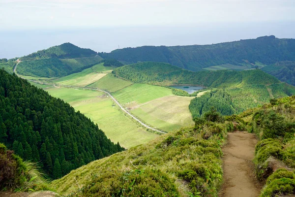 Paesaggio Verde Sulle Azorre Isola Sao Miguel — Foto Stock