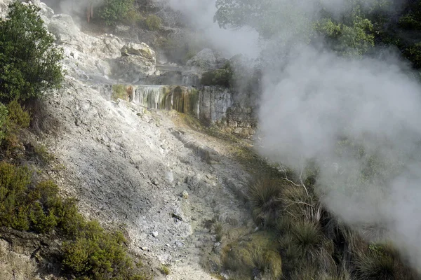 Hot Volcanic Steam River Furnas — Stock Photo, Image