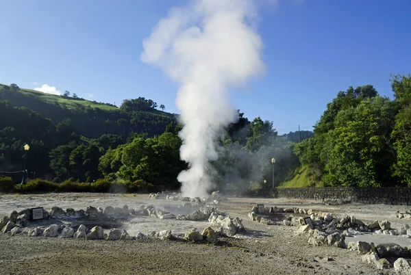 Campo Calor Geotermal Usado Para Cozinhar Furnas — Fotografia de Stock