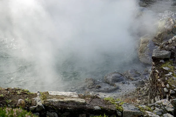 Vapore Vulcanico Caldo Sul Fiume Nei Forni — Foto Stock