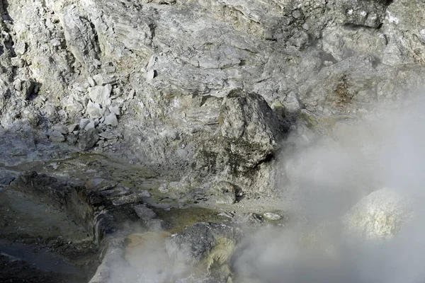 Vapor Volcánico Caliente Sobre Río Hornos — Foto de Stock