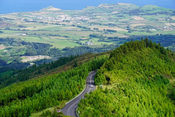 Strada Sinuosa Sulle Azorre Isola Sao Miguel — Foto Stock