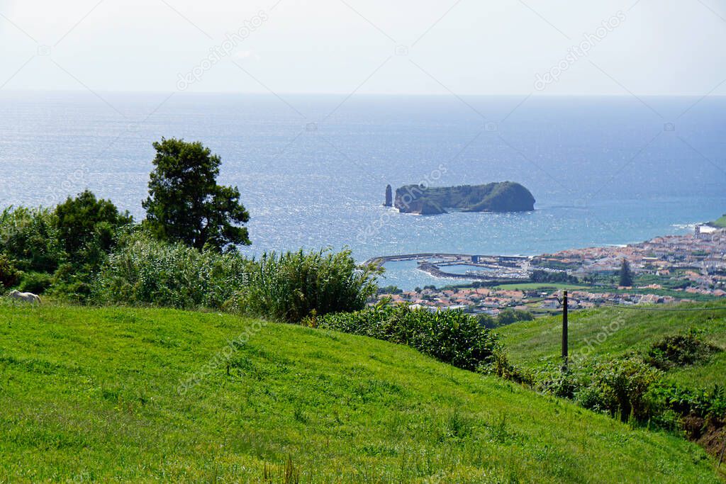 view of vila franca do campo island on the azores