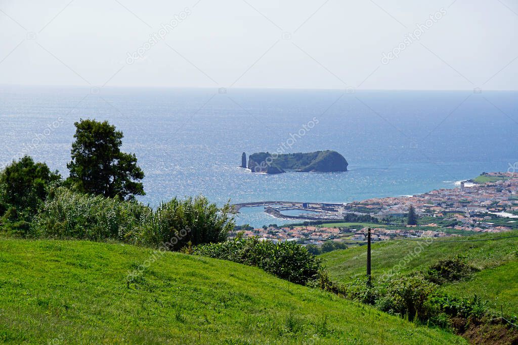 view of vila franca do campo island on the azores