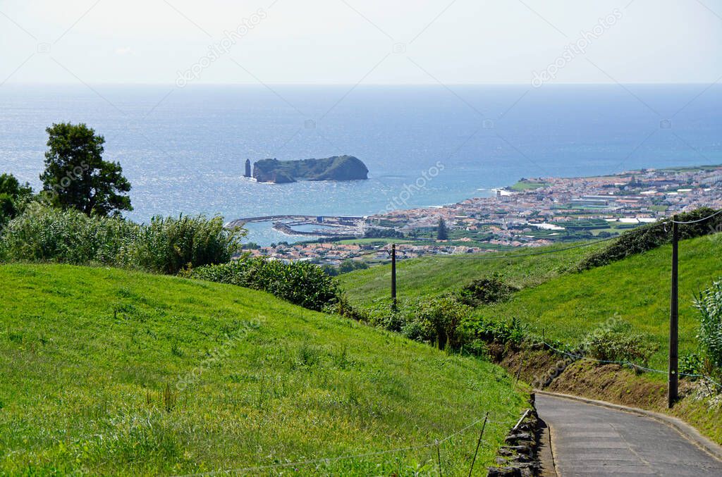 view of vila franca do campo island on the azores