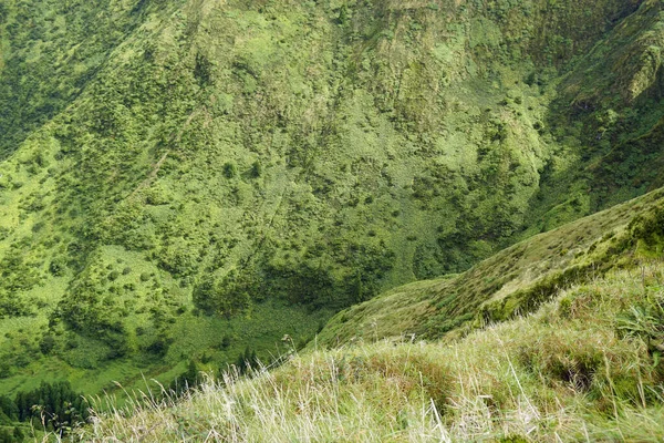 Paesaggio Verde Panoramico Montagna Sulle Isole Azzorre — Foto Stock