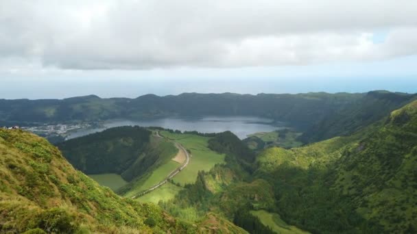 Amazing Green Landscape Azores Island Sao Miguel — Stock Video