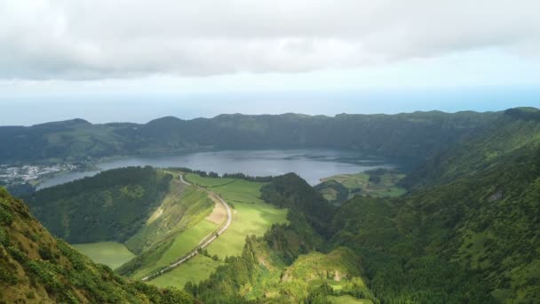 Increíble Paisaje Verde Isla Las Azores Sao Miguel — Vídeos de Stock