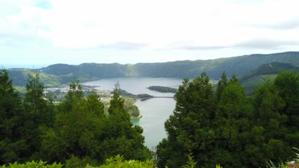 Καταπληκτικό Πράσινο Τοπίο Στο Νησί Αζόρες Sao Miguel — Αρχείο Βίντεο