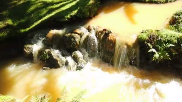 Cascada Pequeña Con Cascadas Cuartas Las Azores — Vídeo de stock