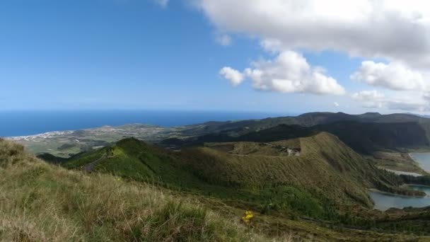 Atemberaubende Grüne Landschaft Auf Der Azoreninsel Sao Miguel — Stockvideo