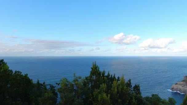 Ruwe Wilde Kust Van Azores Eiland Sao Miguel — Stockvideo