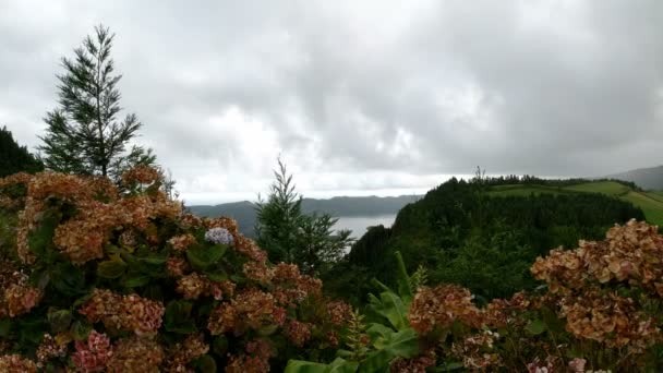 Paisaje Los Lagos Cidades Isla Sao Miguel — Vídeos de Stock