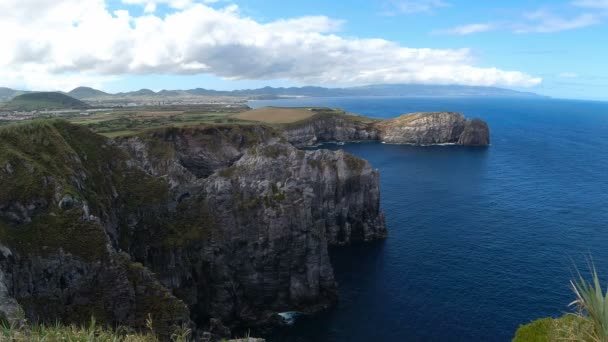 Raue Wilde Küste Der Azoreninsel Sao Miguel — Stockvideo