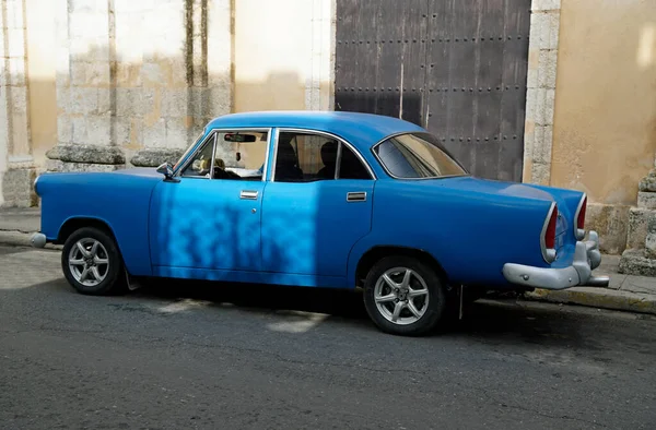 Alte Blaue Oldtimer Den Straßen Von Matanzas Auf Kuba — Stockfoto