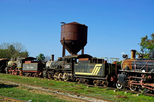 Küba Trinidad Eski Lokomotifler Trenler — Stok fotoğraf