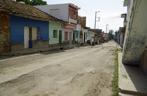 Küba Trinidad Sokaklarında Renkli Evler Stok Resim