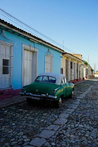 Coches Clásicos Viejos Las Calles Trinidad Cuba —  Fotos de Stock