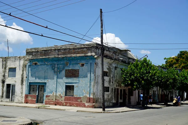 Ulice Cienfuegos Kubě Typickými Domy — Stock fotografie