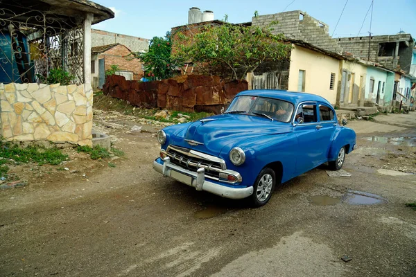 Vecchie Auto Epoca Nelle Strade Trinidad Cuba — Foto Stock