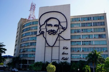 Havana 'daki İçişleri Bakanlığı duvar boyalı.