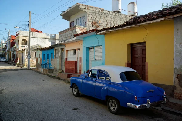 Régi Klasszikus Autók Utcáin Trinidad Kubai — Stock Fotó
