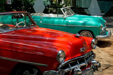 Havana, Küba, takriben Nisan 2022: Havana Sokaklarında Klasik Araba