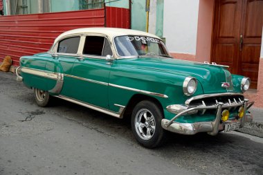 Matanzas, Küba, Mayıs 2022: Sokaklarda klasik Od arabası