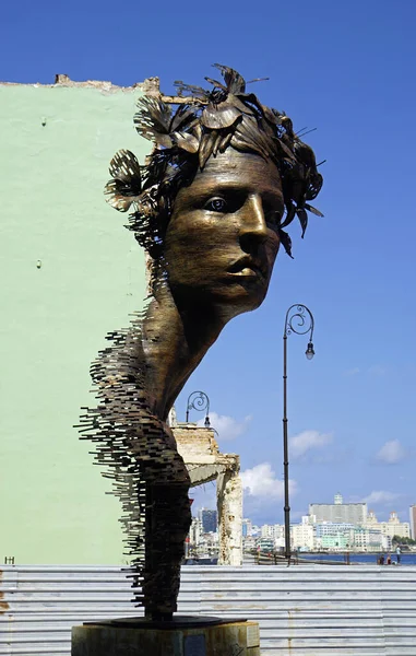 Havana Cuba Circa May 2022 Modern Art Rotten Green Buildung — Stock Photo, Image