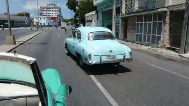 Havana Cuba Circa May 2022 Driving Classic Old Car City — Stock Video