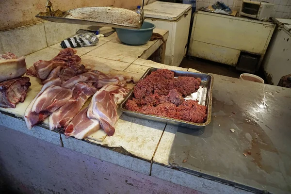 Viande Fraîche Sur Marché Local République Dominicaine — Photo