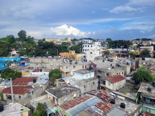 Aerea Poveri Mans Case Santo Domingo Campidoglio Della Repubblica Dominicana — Foto Stock