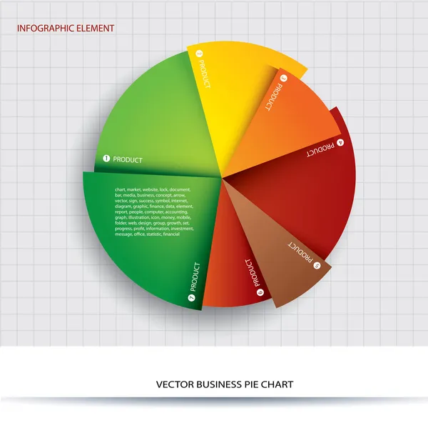 Cirkeldiagram papper information affärsgrafik. för dokument och rapporter. — Stock vektor