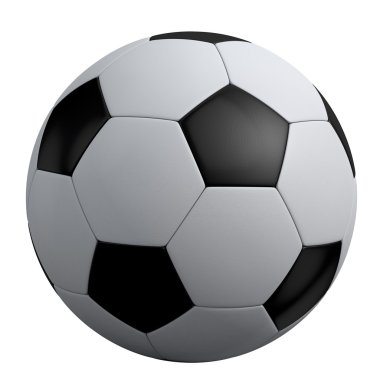 futbol topu beyaz arkaplanda izole edildi